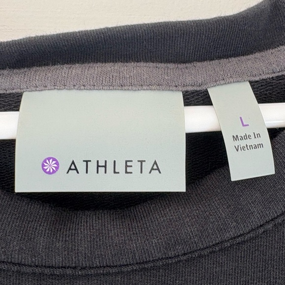 Athleta Idyllwild Long Sleeve Crewneck Sweatshirt Black Size L - Picture 4 of 7